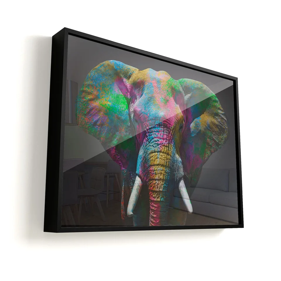 Quadro Elefante moldura mais vidro