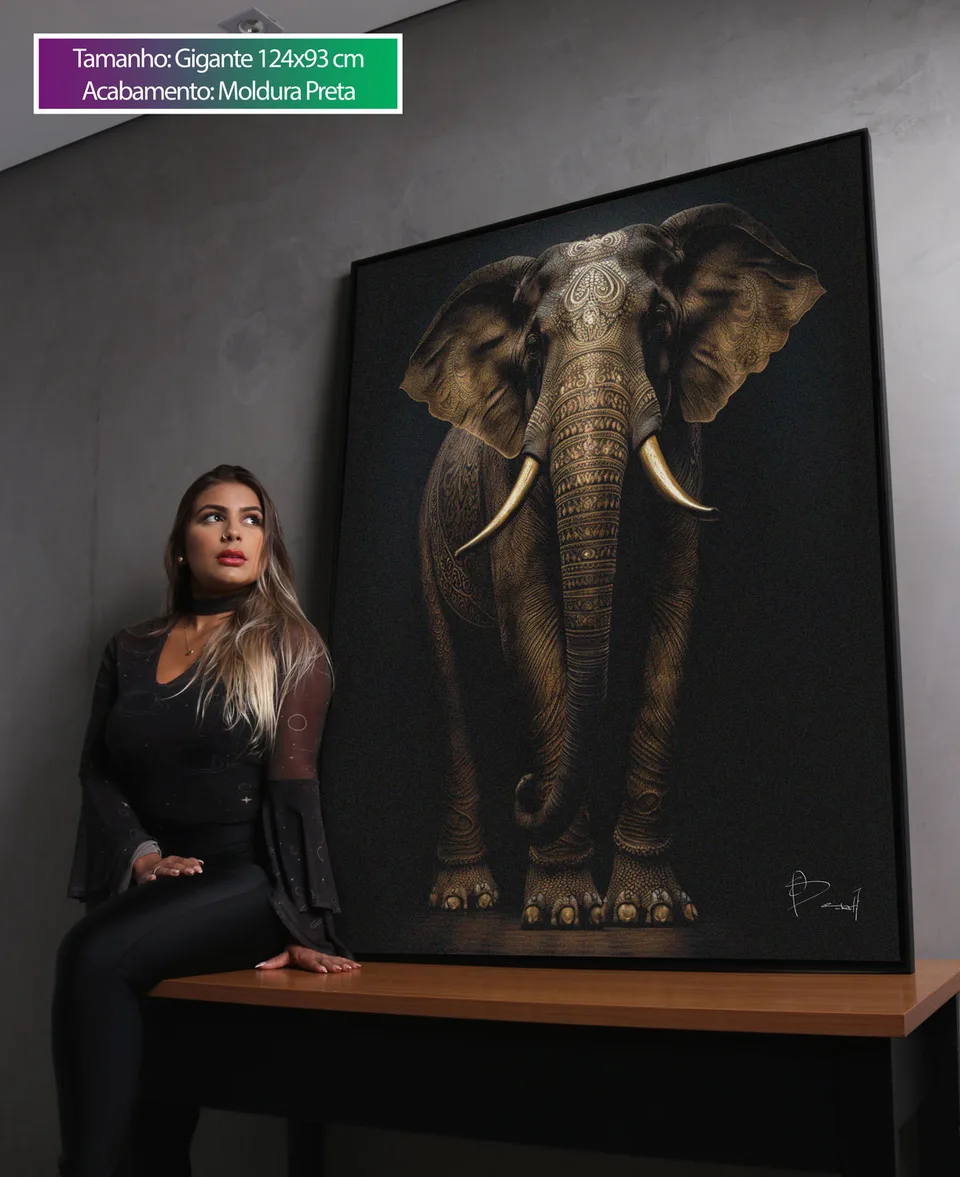 Quadro Elefante Pinturas Indianas, de Benoit — foto 12