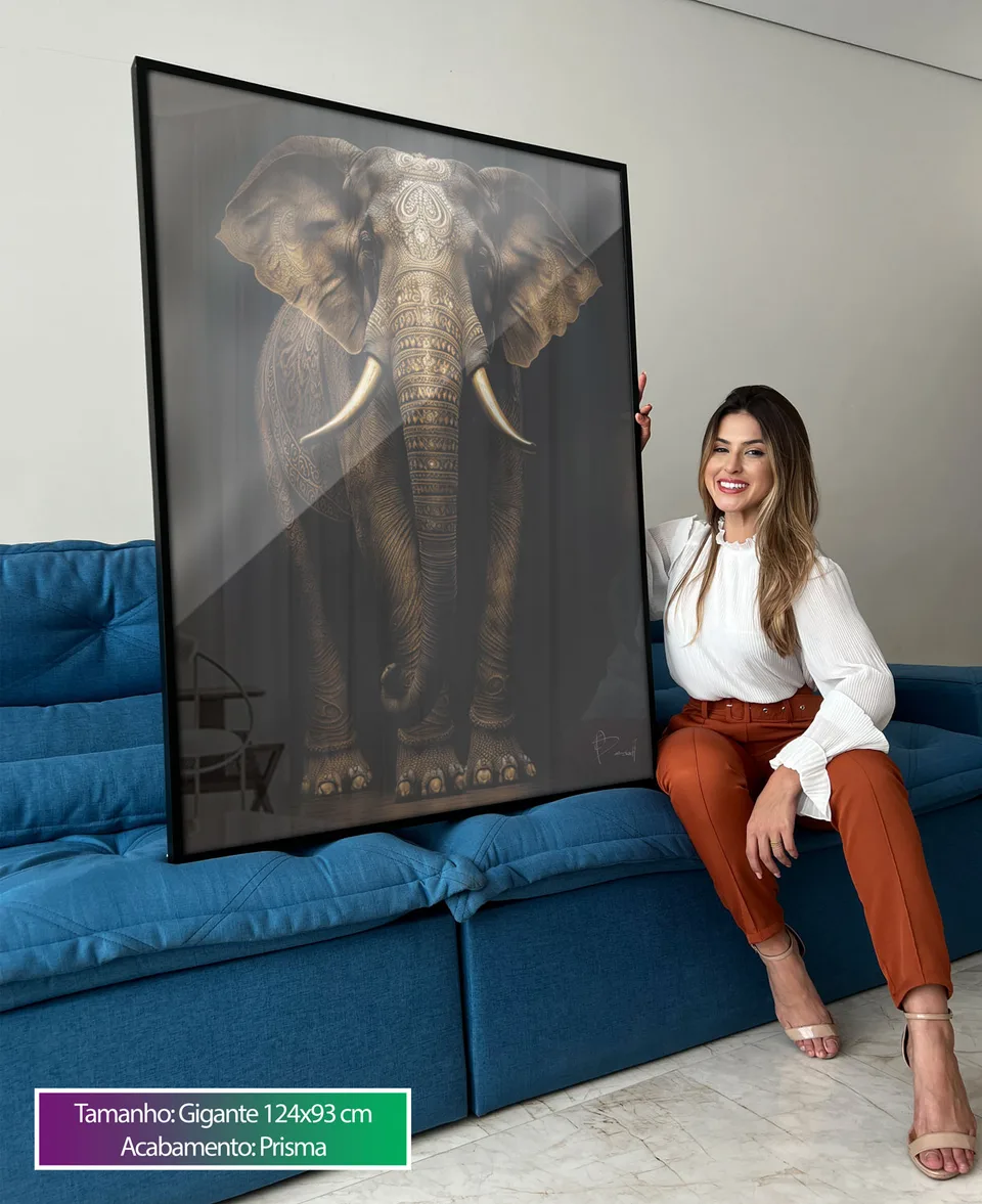Quadro Elefante Pinturas Indianas, de Benoit — foto 4
