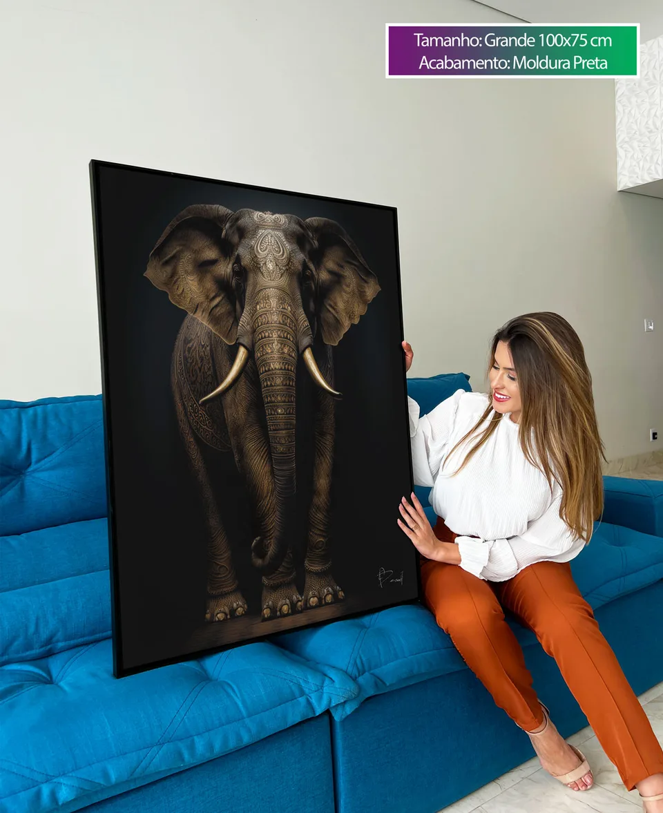 Quadro Elefante Pinturas Indianas, de Benoit — foto 5