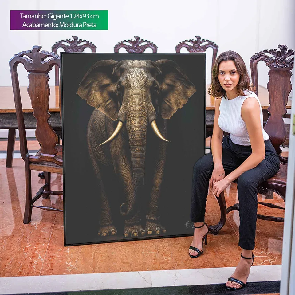 Quadro Elefante Pinturas Indianas, de Benoit — foto 6