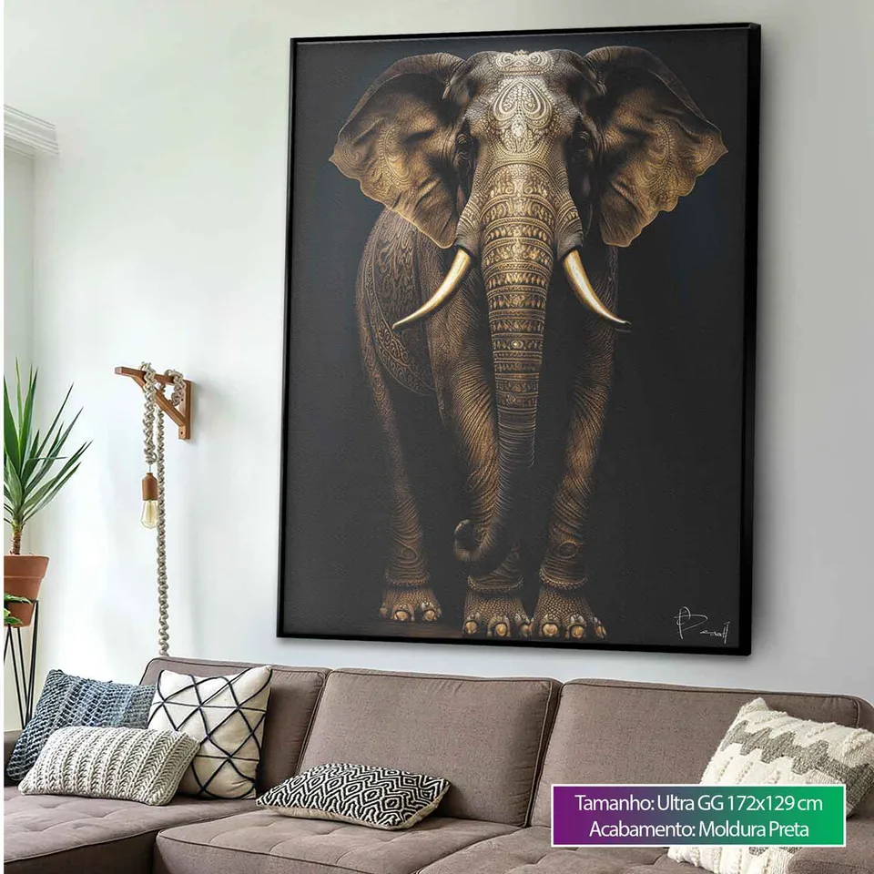 Quadro Elefante Pinturas Indianas, de Benoit — foto 7