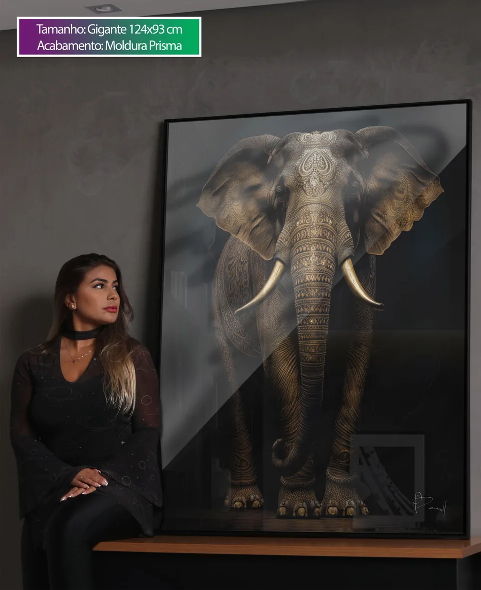 Quadro Elefante Pinturas Indianas, de Benoit — foto 9