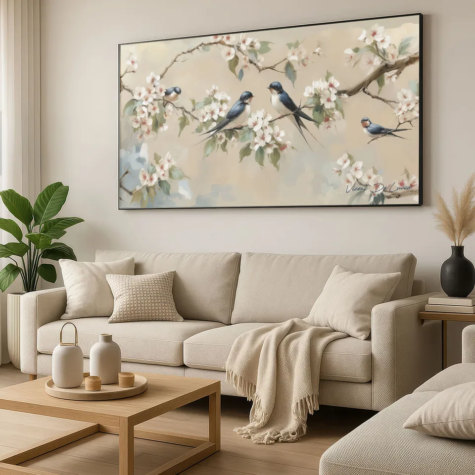 Quadro Encanto das Andorinhas, de Vicent de Lucca — foto 2