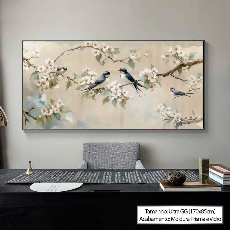 Quadro Encanto das Andorinhas, de Vicent de Lucca — foto 3