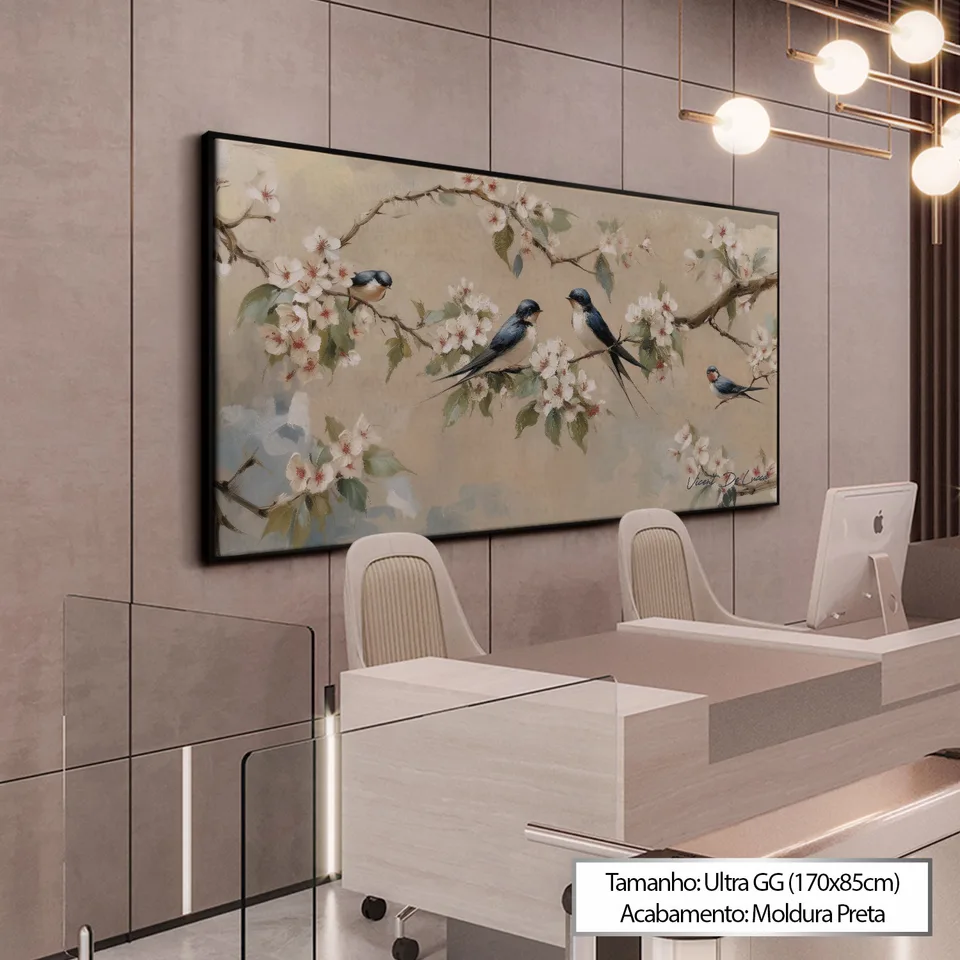 Quadro Encanto das Andorinhas, de Vicent de Lucca — foto 5
