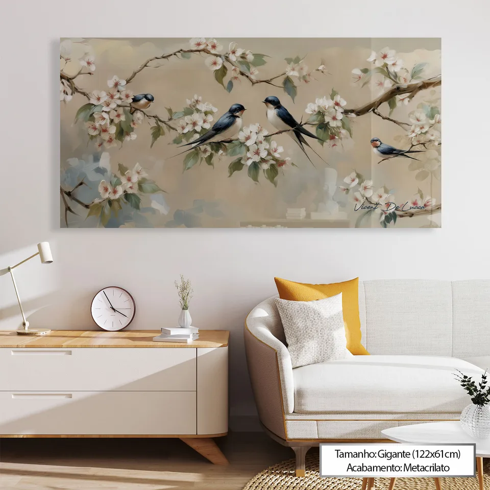 Quadro Encanto das Andorinhas, de Vicent de Lucca — foto 6