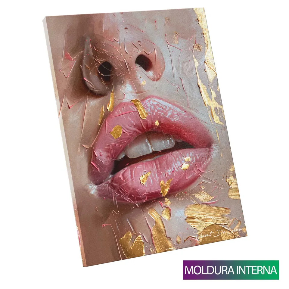 Quadro Encanto Rosé com moldura interna