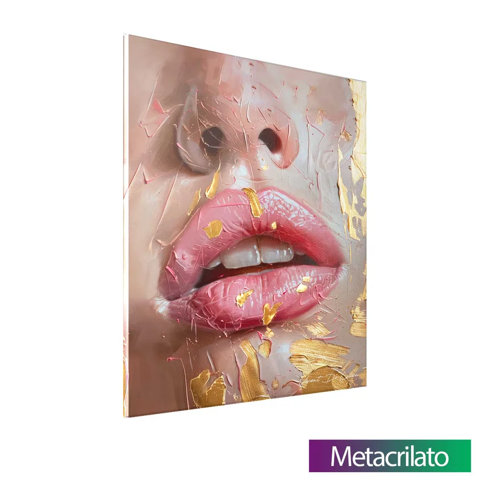 Quadro Encanto Rosé com acabamento em metacrilato