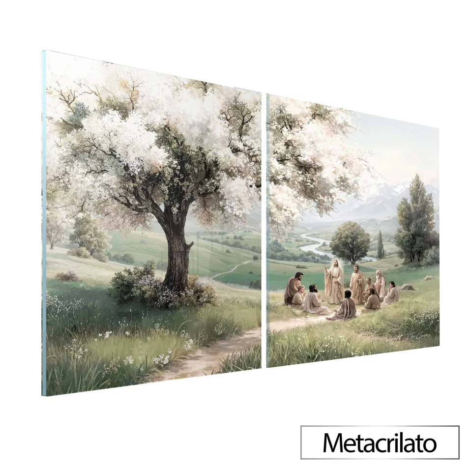 Quadro Ensinamento do Pastor - 2 Peças com acabamento em metacrilato