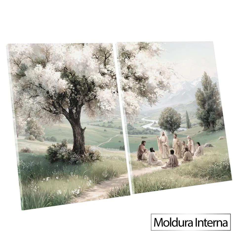 Quadro Ensinamento do Pastor - 2 Peças com moldura interna