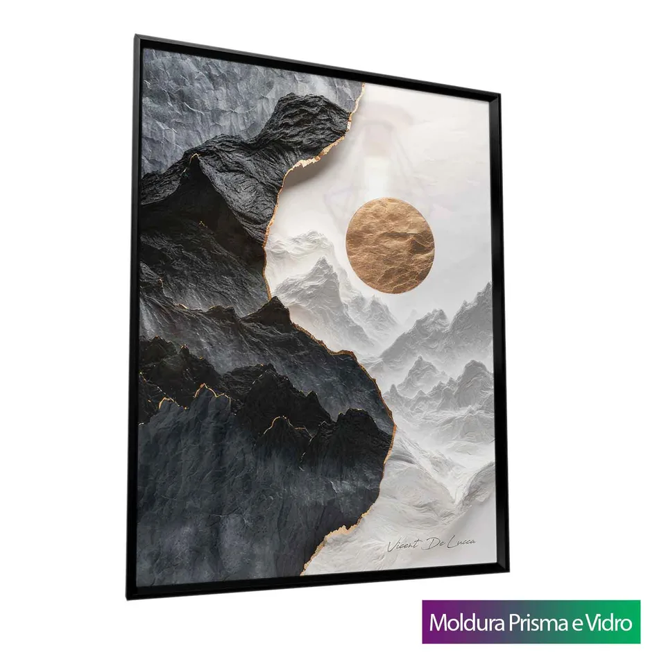 Quadro Equilíbrio Natural com moldura Prisma e vidro
