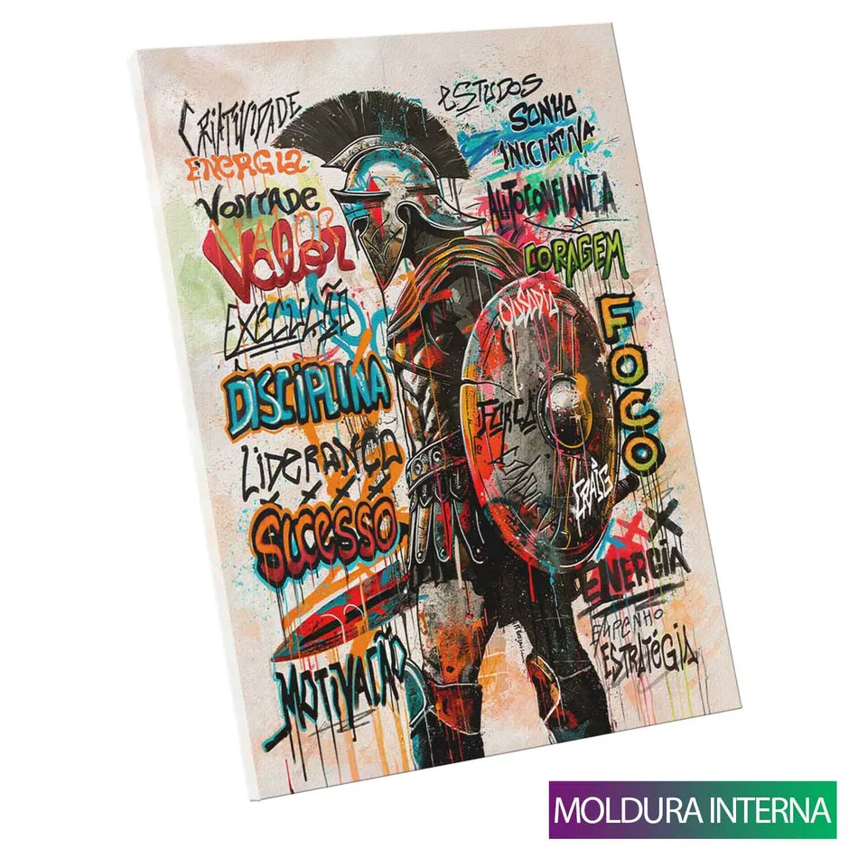 Quadro Espartano Grafite CRAIG com moldura interna