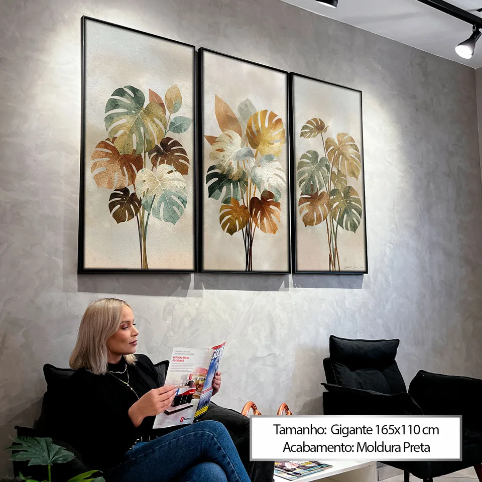 Quadro Essência Tropical 3 Peças, de Vicent de Lucca — foto 3