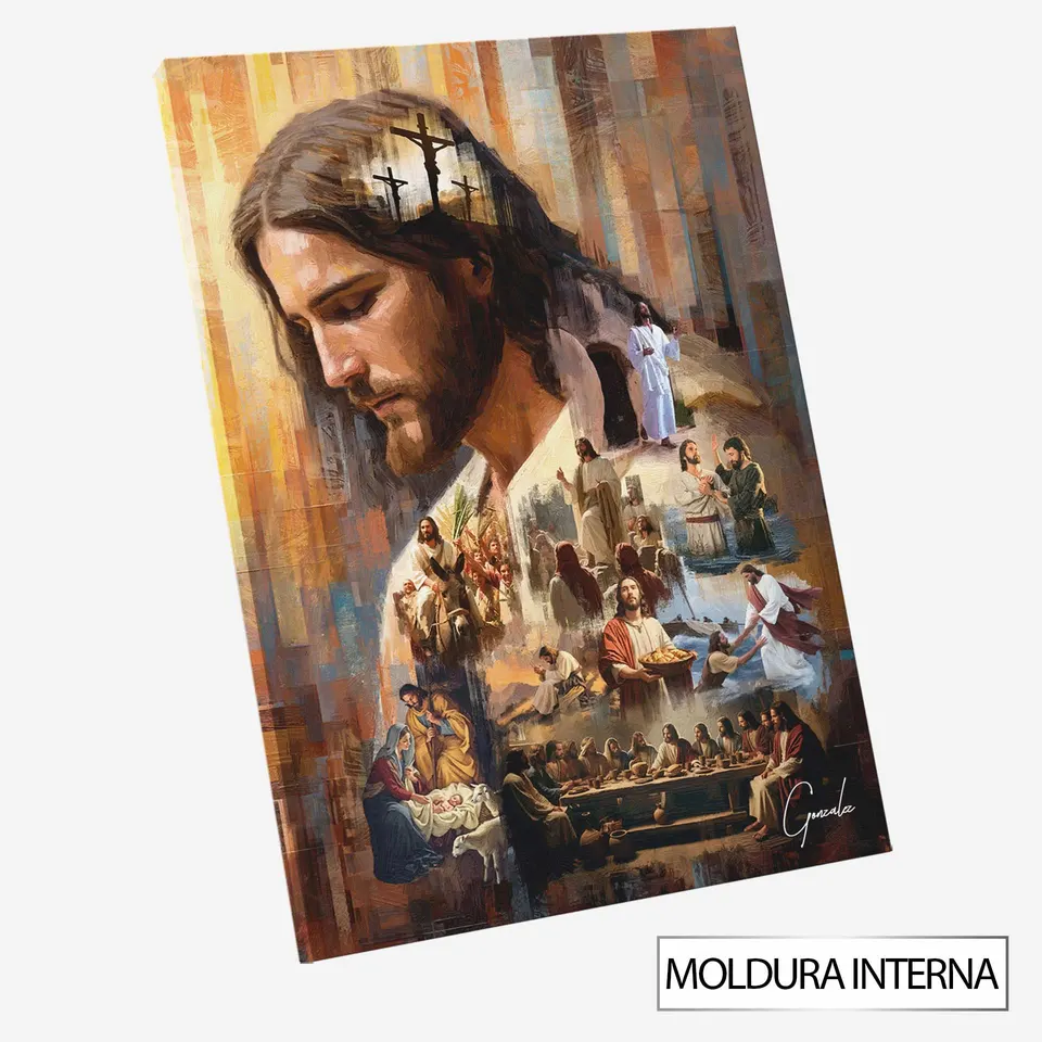 Quadro O Legado de Cristo — Moldura Interna, Médio 64x48