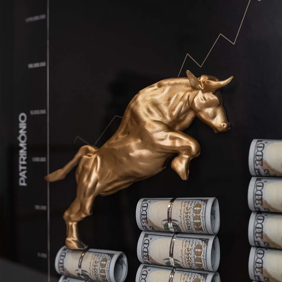 the golden financial chart — diferentes ângulos de visualização