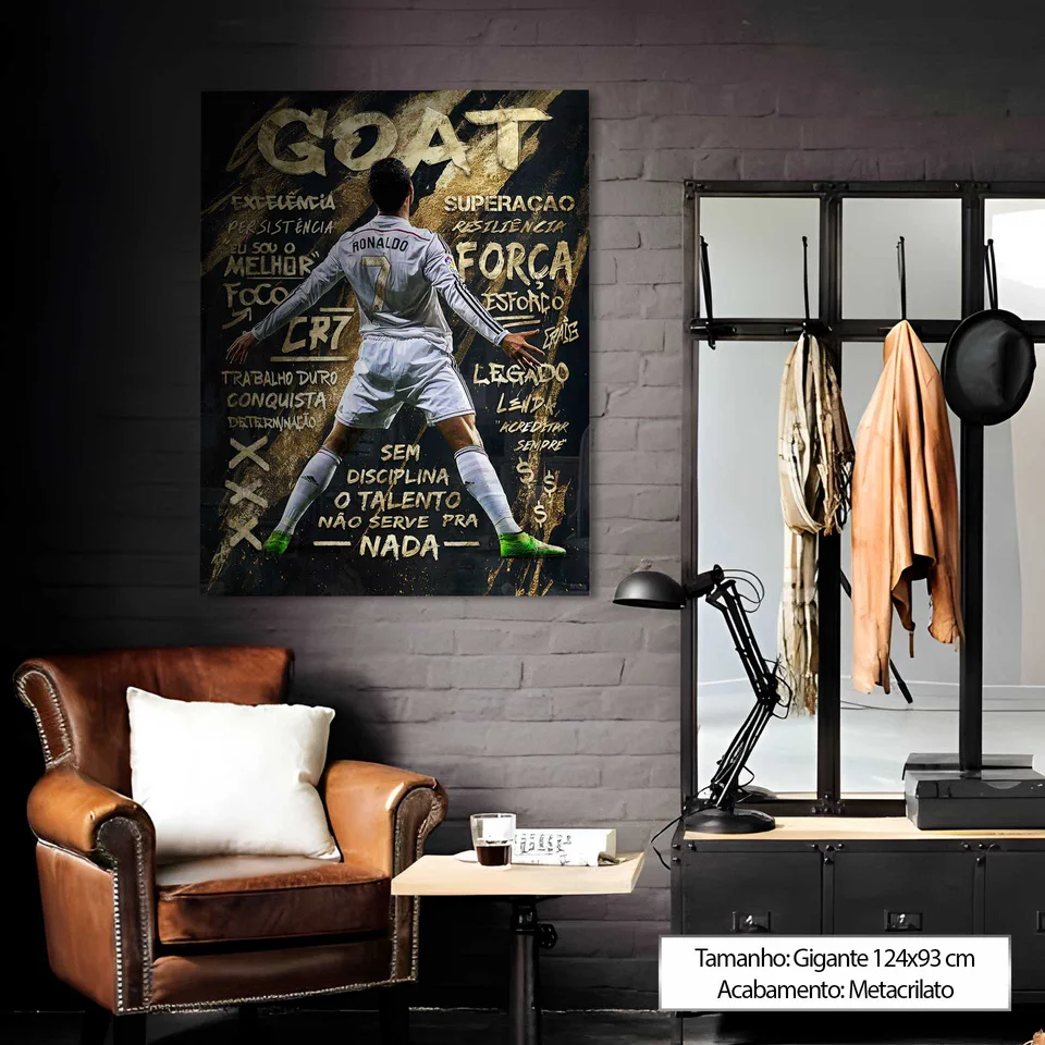 7089 Quadro Cristiano Ronaldo Grafite Dourado (22)