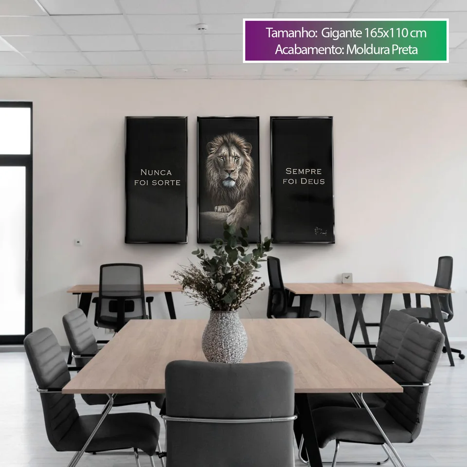Quadro decorativos Nunca Foi Sorte, Sempre Foi Deus 3 Peças