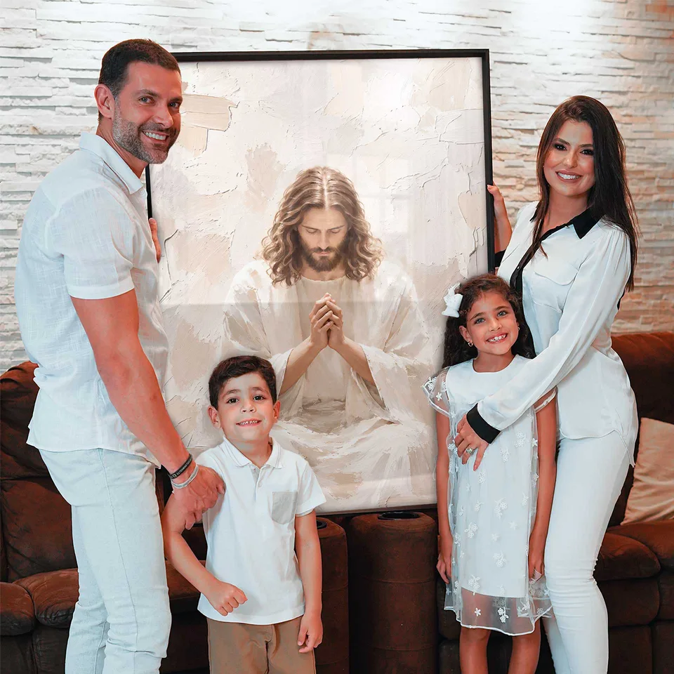 Quadro A Oração de Jesus - Coleção Cream Art — foto 2