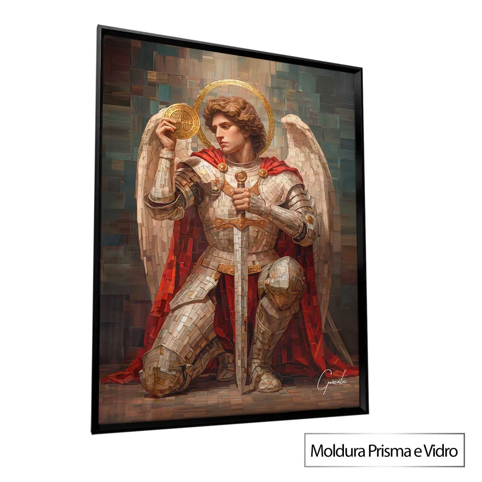 Quadro São Miguel e a Medalha de São Bento