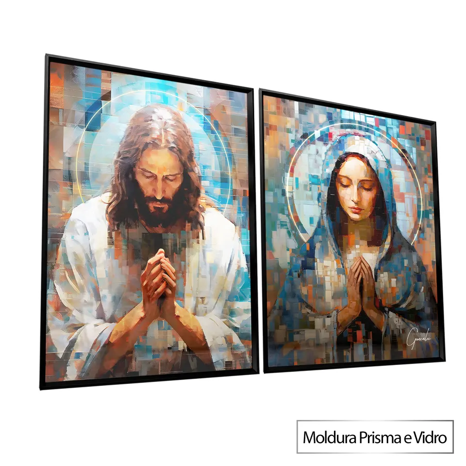 8741 Quadro Jesus e Maria Grid Art 2 Peças (4)