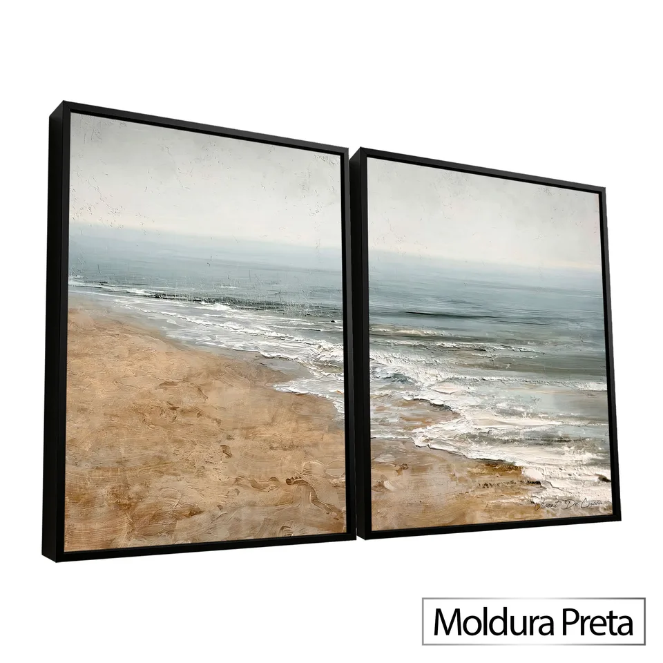 Quadro Recanto Litoral 2 Peças - Coleção Abstrato Natural
