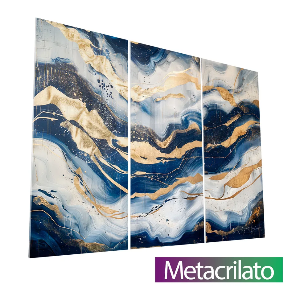 8936 Quadro Abstrato Ondas de Safira – 3 Peças (3)