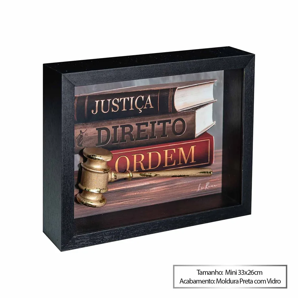 Martelo da Justiça, Direito e Ordem — Mini 33x26cm