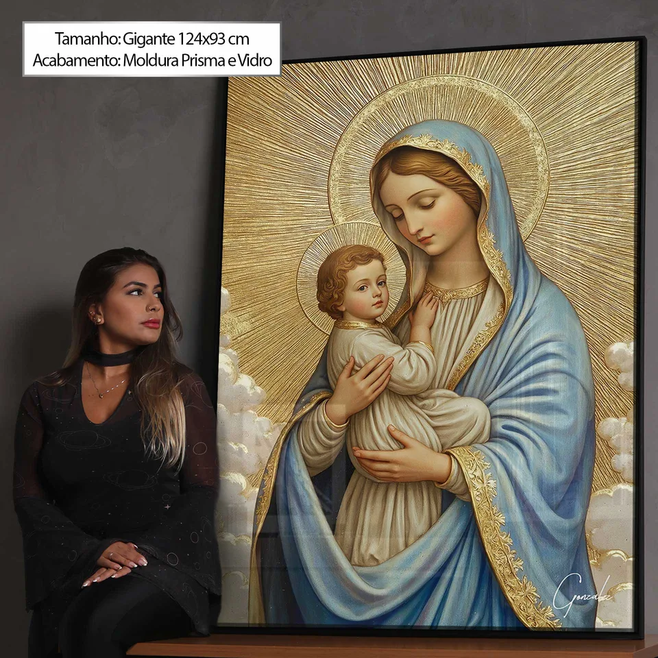 Quadro O Amor Materno de Maria com Ju ao lado