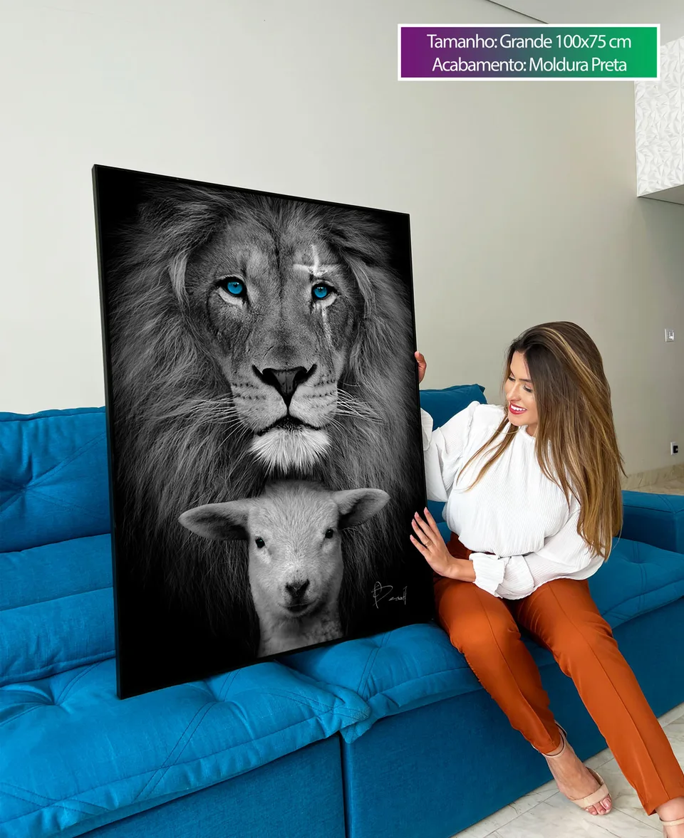 Quadro decorativo O Leão e o Cordeiro