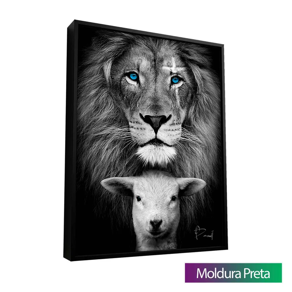 Quadro decorativo O Leão e o Cordeiro
