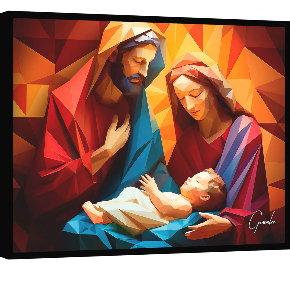 Quadro Família Abençoada Geométrica
