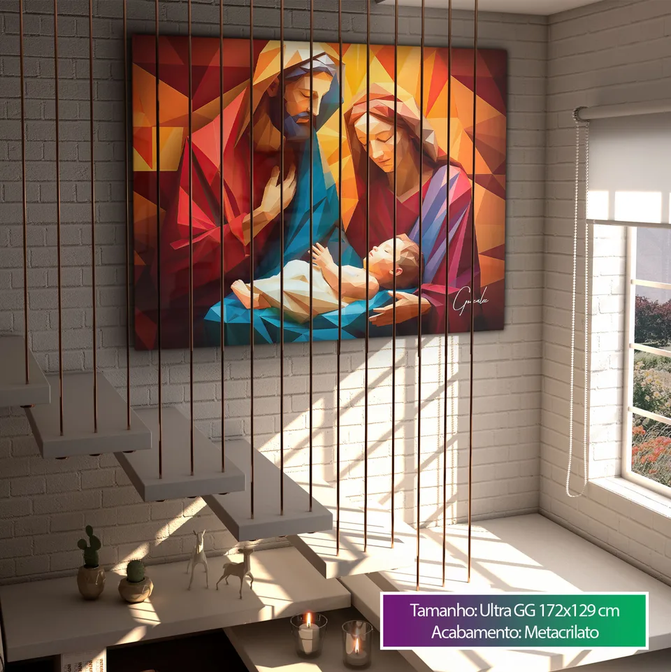 Quadro Família Abençoada Geométrica, de Gonzalez — foto 3
