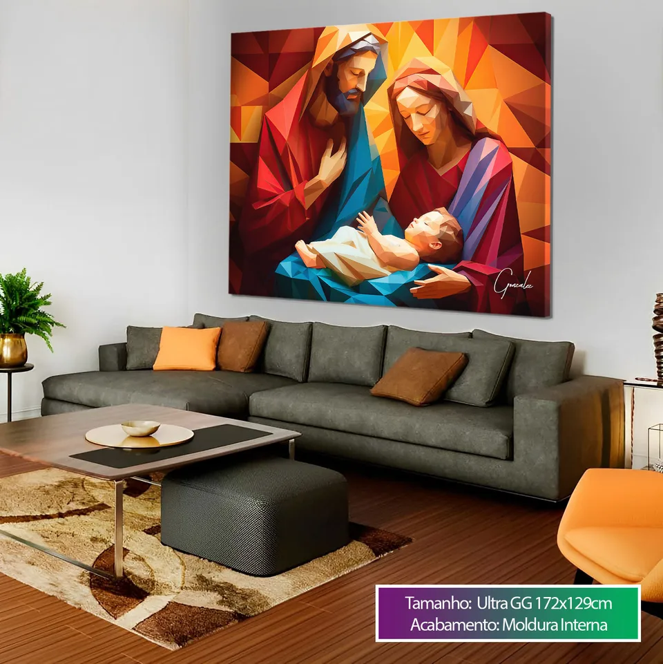 Quadro Família Abençoada Geométrica, de Gonzalez — foto 4