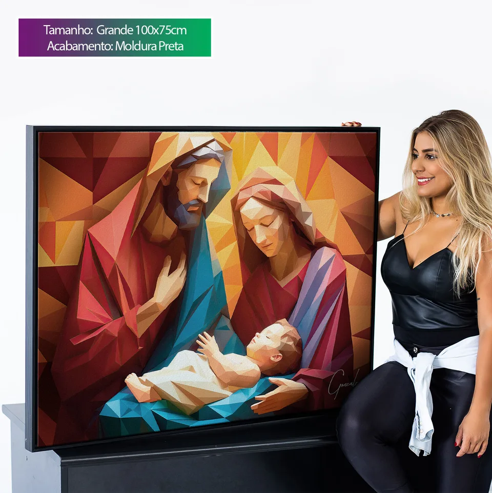 Quadro Família Abençoada Geométrica, de Gonzalez — foto 5