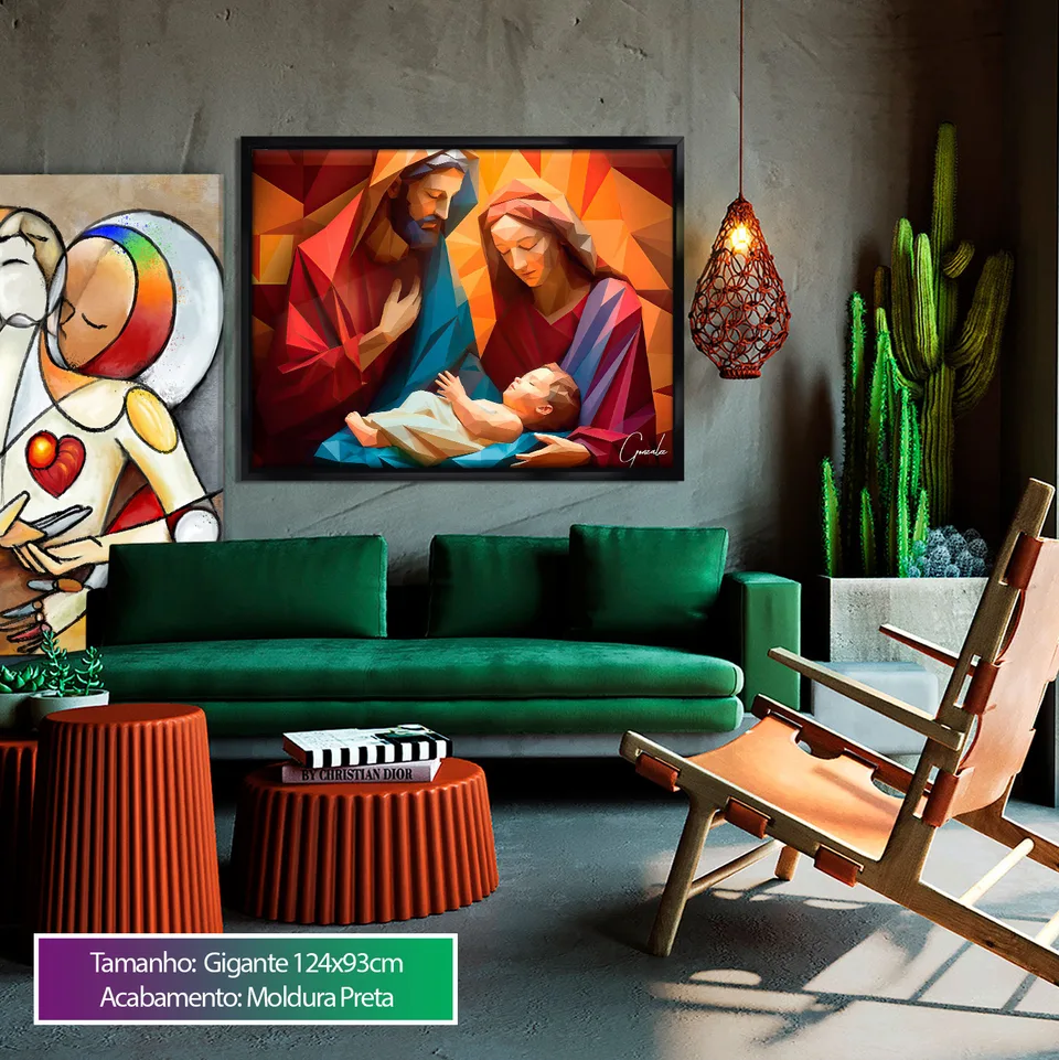 Quadro Família Abençoada Geométrica, de Gonzalez — foto 6