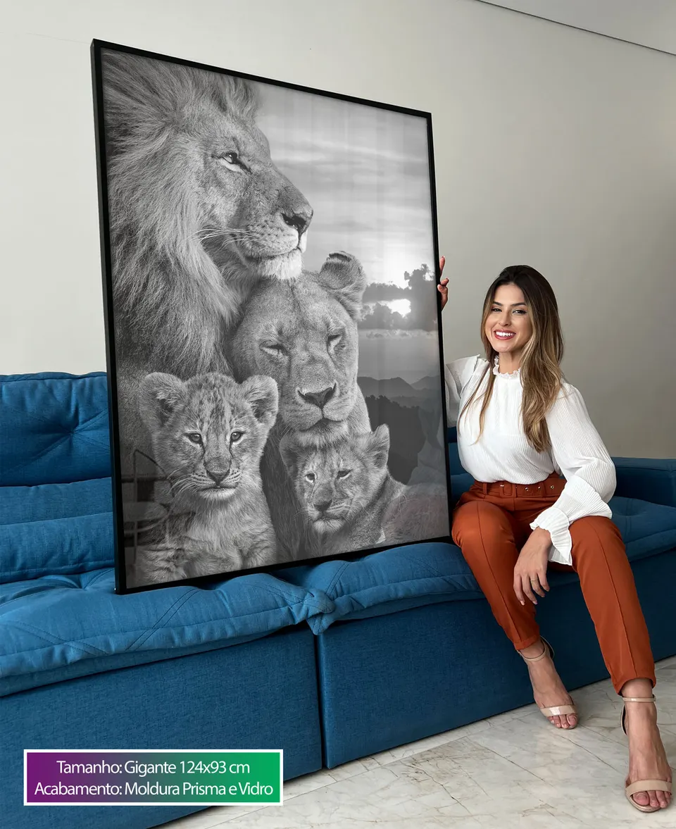 Quadro Família de Leões, de Benoit — foto 4