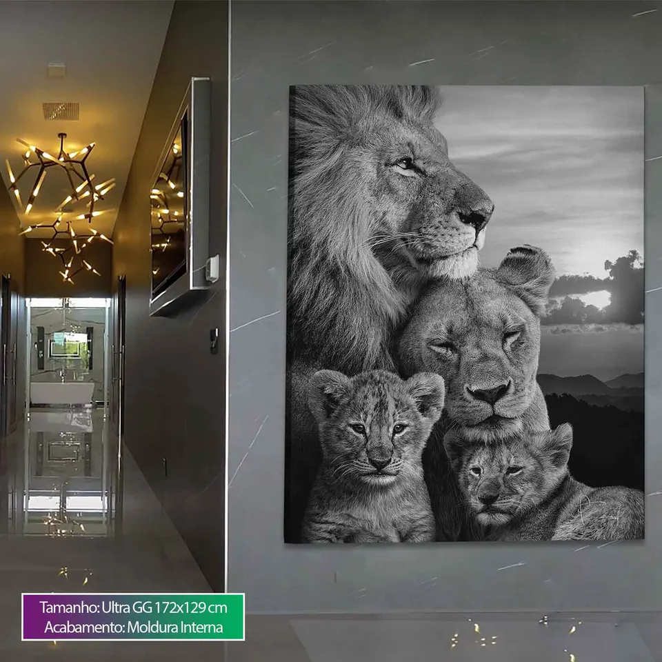 Quadro Família de Leões, de Benoit — foto 7