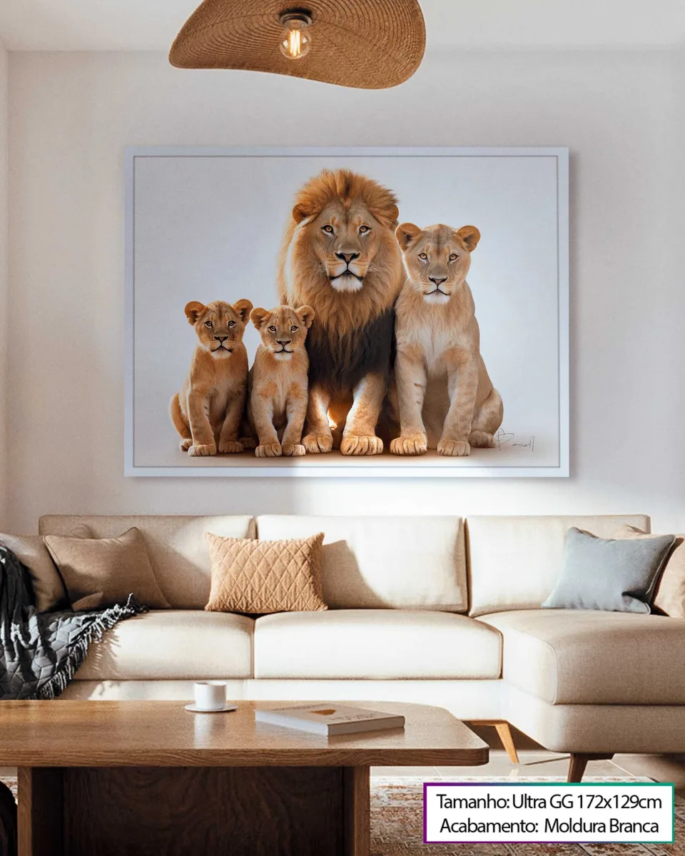 Quadro Família de Leões Afetuosa, de Benoit — foto 2