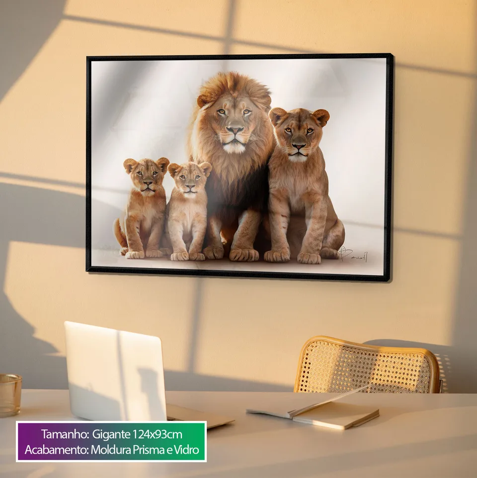Quadro Família de Leões Afetuosa, de Benoit — foto 5