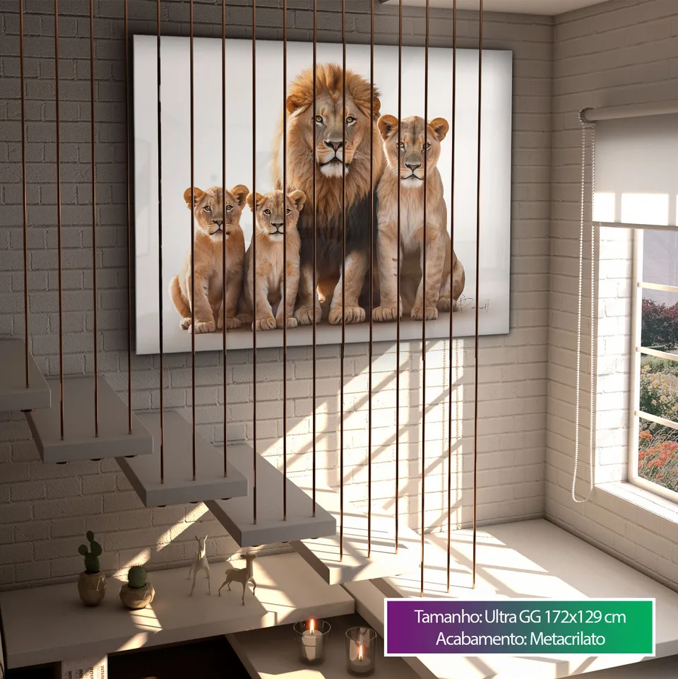 Quadro Família de Leões Afetuosa, de Benoit — foto 8