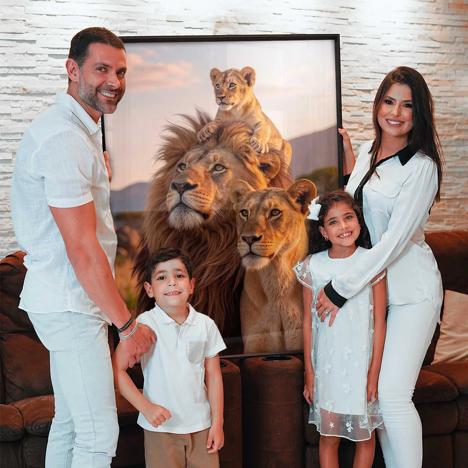 Quadro Família de Leões ao Entardecer, de Benoit — foto 3