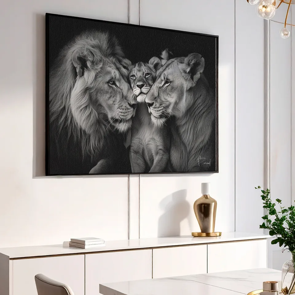 Quadro Família de Leões Carinhosos, de Benoit — foto 2