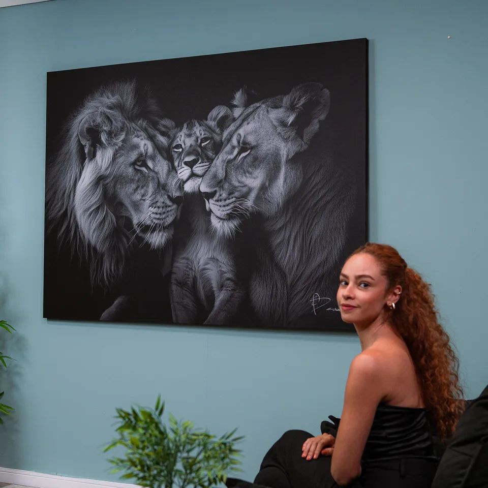 Quadro Família de Leões Carinhosos, de Benoit — foto 3