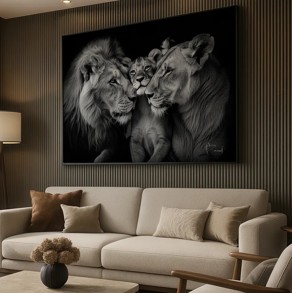 Quadro Família de Leões Carinhosos, de Benoit — foto 5
