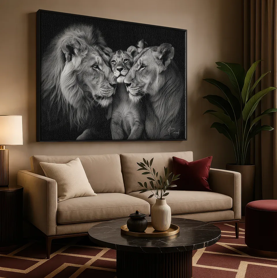 Quadro Família de Leões Carinhosos, de Benoit — foto 6
