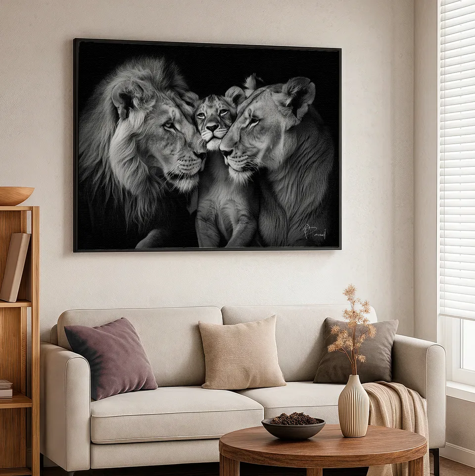 Quadro Família de Leões Carinhosos, de Benoit — foto 7