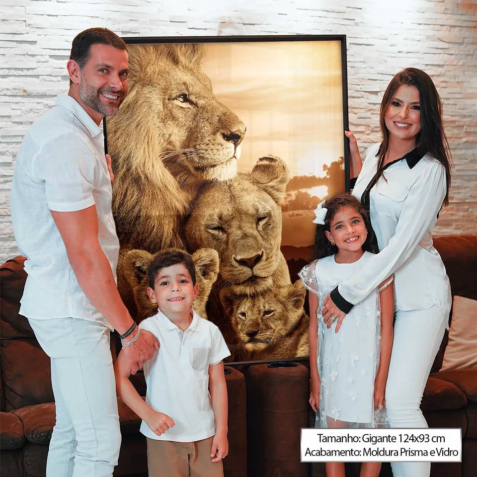 Quadro Família de Leões Colorido, de Benoit — foto 3