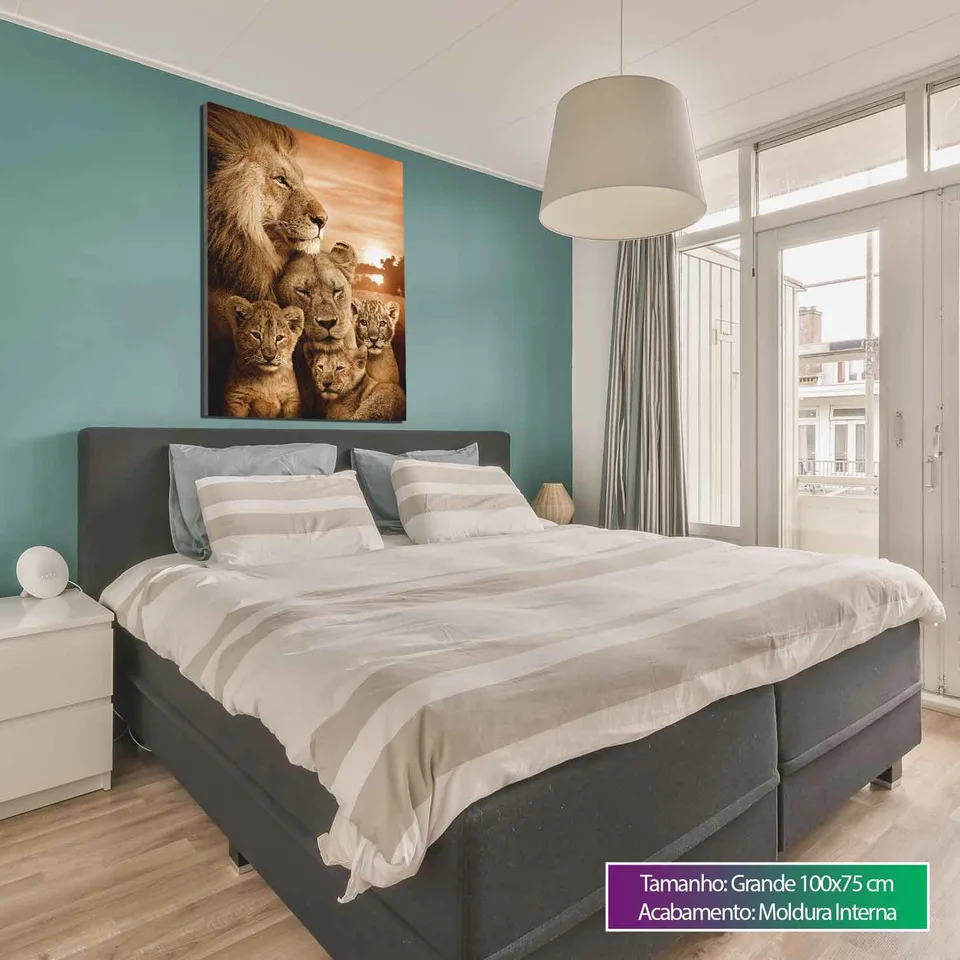 Quadro Família de Leões com 3 Filhotes, de Benoit — foto 7