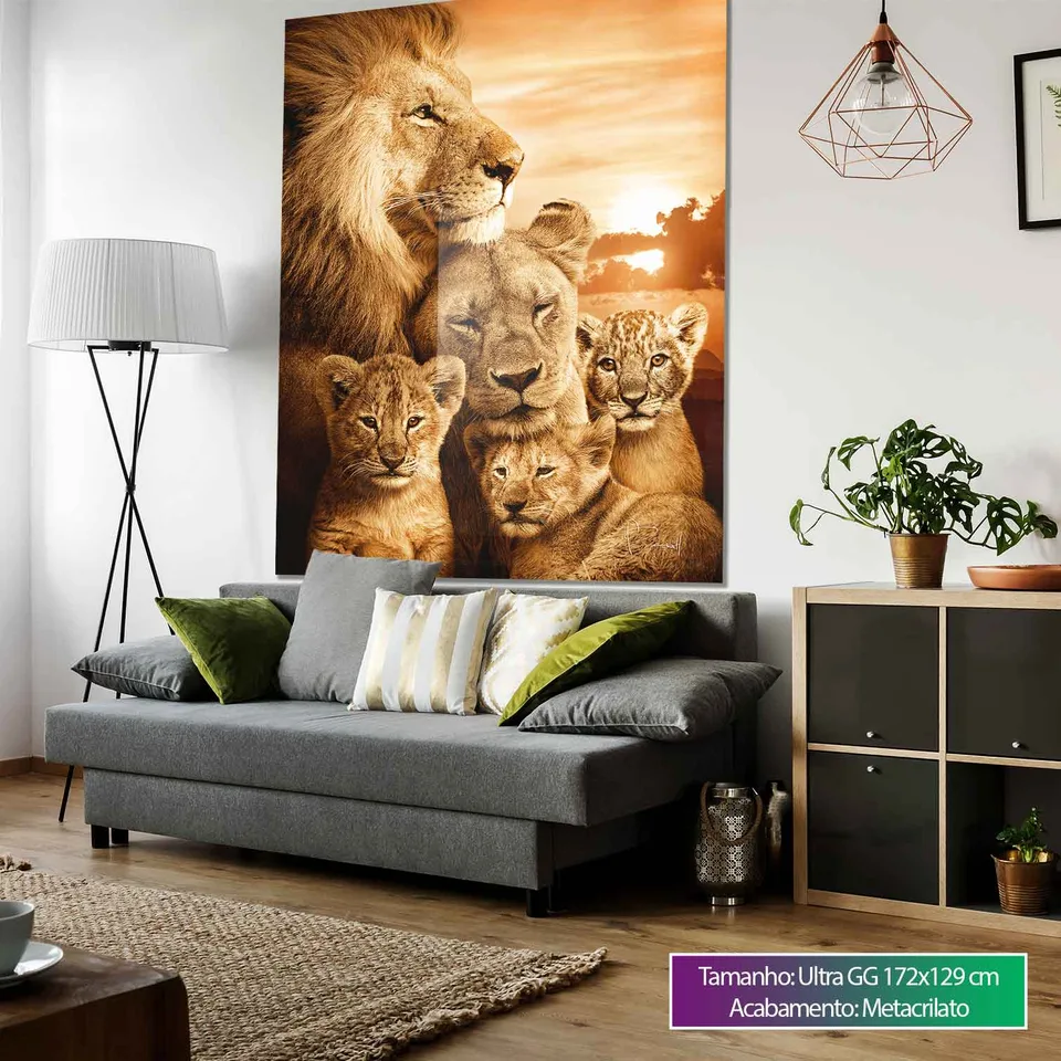 Quadro Família de Leões com 3 Filhotes, de Benoit — foto 8